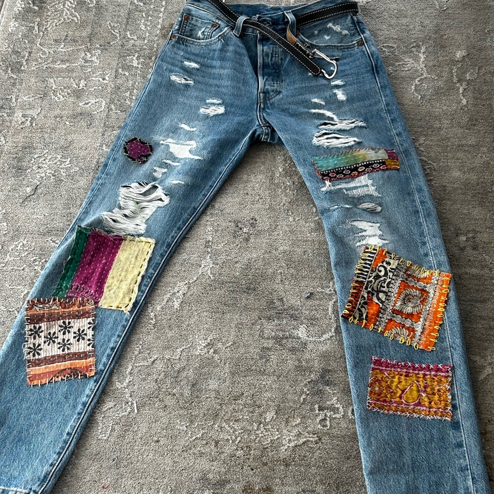 Boho Denim Jean Pants